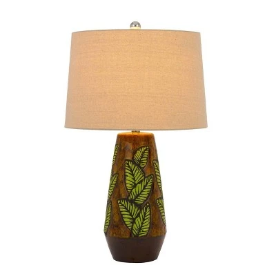 28.5" Hanson Ceramic Table Lamp Green Leaf Finish and Cocoa Brown - Cal Lighting 1 28.5" Hanson Ceramic Table Lamp Green Leaf Finish and Cocoa Brown - Cal Lighting