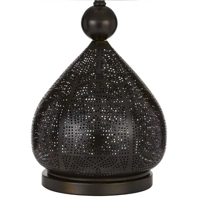 29" Metal Milton Laser Cut Table Lamp with Drum Shade Dark Bronze - Cal Lighting 2 29" Metal Milton Laser Cut Table Lamp with Drum Shade Dark Bronze - Cal Lighting - Image 2