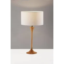 Rebecca Table Lamp Natural Rubberwood with Antique Brass Accent - Adesso -Deals A Radiant Den Store unnamed file 3207