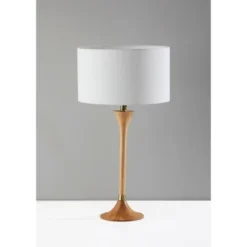 Rebecca Table Lamp Natural Rubberwood with Antique Brass Accent - Adesso -Deals A Radiant Den Store unnamed file 3208