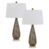 28.5" Metal Contemporary Pair of Table Lamp with Marble Base Distressed Silver - Cal Lighting