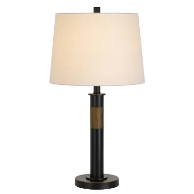 26" 3-way Summerfield Metal Table Lamp with Drum Hardback Shade Oil Rubbed - Cal Lighting 2 26" 3-way Summerfield Metal Table Lamp with Drum Hardback Shade Oil Rubbed - Cal Lighting - Image 2