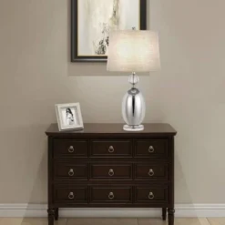 30.25" Perth Glass Table Lamp Gray - Cal Lighting