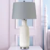 33" Ceramic Table Lamp with Hardback Fabric Shade White - Cal Lighting