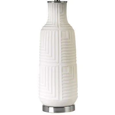 33" Ceramic Table Lamp with Hardback Fabric Shade White - Cal Lighting 2 33" Ceramic Table Lamp with Hardback Fabric Shade White - Cal Lighting - Image 2