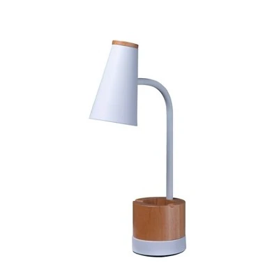 Wood Trim Desk Lamp (Includes LED Light Bulb) Brown/White - Merkury Innovations 1 Wood Trim Desk Lamp (Includes LED Light Bulb) Brown/White - Merkury Innovations