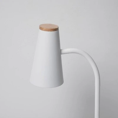 Wood Trim Desk Lamp (Includes LED Light Bulb) Brown/White - Merkury Innovations 2 Wood Trim Desk Lamp (Includes LED Light Bulb) Brown/White - Merkury Innovations - Image 2