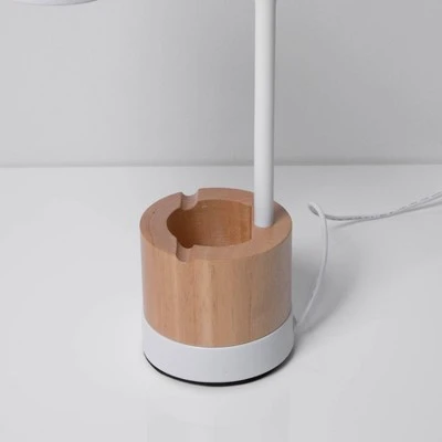 Wood Trim Desk Lamp (Includes LED Light Bulb) Brown/White - Merkury Innovations 3 Wood Trim Desk Lamp (Includes LED Light Bulb) Brown/White - Merkury Innovations - Image 3