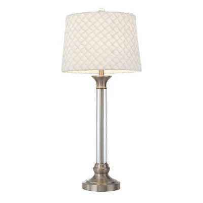 32" Metal/Crystal Contemporary Table Lamp Brushed Steel - Cal Lighting 1 32" Metal/Crystal Contemporary Table Lamp Brushed Steel - Cal Lighting