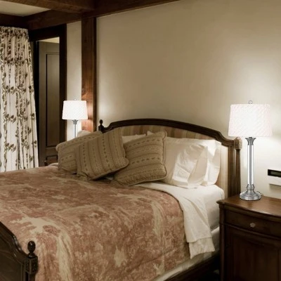 32" Metal/Crystal Contemporary Table Lamp Brushed Steel - Cal Lighting 2 32" Metal/Crystal Contemporary Table Lamp Brushed Steel - Cal Lighting - Image 2