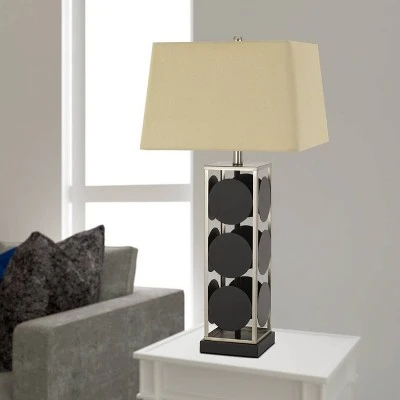31.5" Metal Hanson Table Lamp with Fabric Shade Black/Antique Silver - Cal Lighting 1 31.5" Metal Hanson Table Lamp with Fabric Shade Black/Antique Silver - Cal Lighting