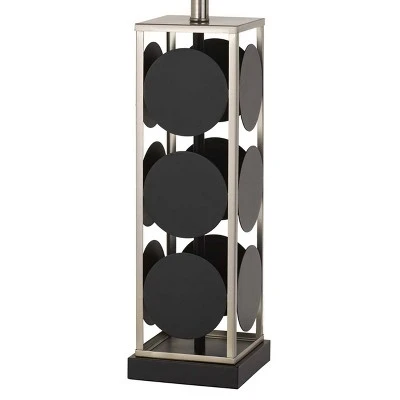 31.5" Metal Hanson Table Lamp with Fabric Shade Black/Antique Silver - Cal Lighting 2 31.5" Metal Hanson Table Lamp with Fabric Shade Black/Antique Silver - Cal Lighting - Image 2