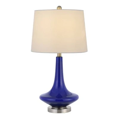 25.5" Kleve Glass Table Lamps with Taper Drum Hardback Shade Royal Blue - Cal Lighting 2 25.5" Kleve Glass Table Lamps with Taper Drum Hardback Shade Royal Blue - Cal Lighting - Image 2