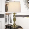 25.5" Metal Alcoy Table Lamp with Taper Drum Hardback Shade Antique Brass - Cal Lighting