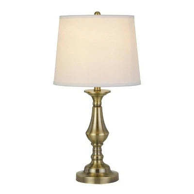 25.5" Metal Alcoy Table Lamp with Taper Drum Hardback Shade Antique Brass - Cal Lighting 2 25.5" Metal Alcoy Table Lamp with Taper Drum Hardback Shade Antique Brass - Cal Lighting - Image 2
