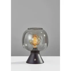 9.5" Ashton Collection Table Lantern Black (Includes Light Bulb) - Adesso
