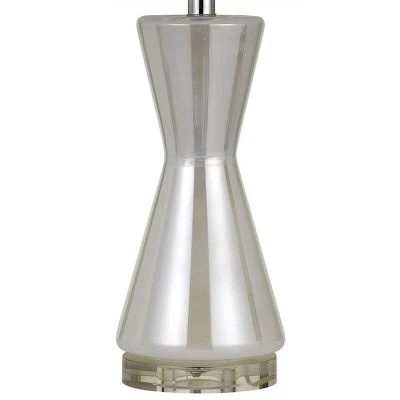 26" Glass Table Lamp with Hardback Fabric Shade Pearl - Cal Lighting 2 26" Glass Table Lamp with Hardback Fabric Shade Pearl - Cal Lighting - Image 2
