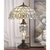 24.5" Tiffany Table Lamp with Hand Cut Stained Glass Shade (Includes LED Light Bulb) Black - Cal Lighting