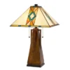 25" Resin Contemporary Mission Table Lamp with Tiffany Glass Shade - Cal Lighting