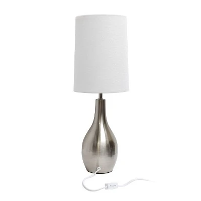 1-Light Tear Drop Table Lamp Metallic Silver - Simple Designs 3 1-Light Tear Drop Table Lamp Metallic Silver - Simple Designs - Image 3