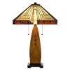 27" Resin Contemporary Mission Table Lamp with Tiffany Glass Shade - Cal Lighting