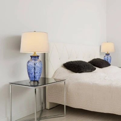 28" Glass Contemporary Table Lamp Blue - Cal Lighting 1 28" Glass Contemporary Table Lamp Blue - Cal Lighting