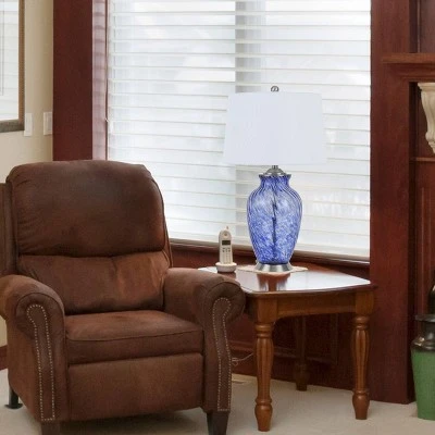 28" Glass Contemporary Table Lamp Blue - Cal Lighting 2 28" Glass Contemporary Table Lamp Blue - Cal Lighting - Image 2