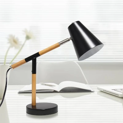 Wooden Pivot Desk Lamp Black - Simple Designs 2 Wooden Pivot Desk Lamp Black - Simple Designs - Image 2