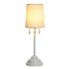 Table Lamp with Fabric Shade and Hanging Acrylic Beads White - Simple Designs