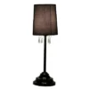 Table Lamp with Fabric Shade and Hanging Acrylic Beads Black - Simple Designs