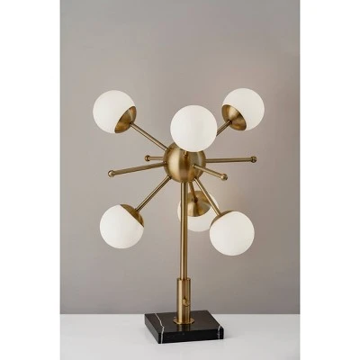 LED Doppler Table Lamp Antique Brass (Includes LED Light Bulb) - Adesso 4 LED Doppler Table Lamp Antique Brass (Includes LED Light Bulb) - Adesso - Image 4