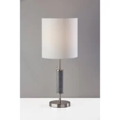 Vanessa Table Lamp Brushed Steel with Textured Ceramic Gray - Adesso -Deals A Radiant Den Store unnamed file 3511