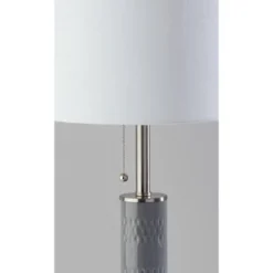Vanessa Table Lamp Brushed Steel with Textured Ceramic Gray - Adesso -Deals A Radiant Den Store unnamed file 3512