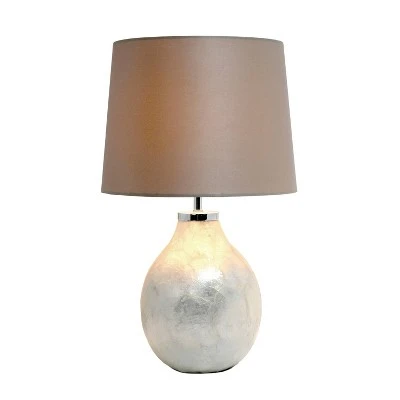 1-Light Table Lamp with Fabric Shade White - Simple Designs 1 1-Light Table Lamp with Fabric Shade White - Simple Designs