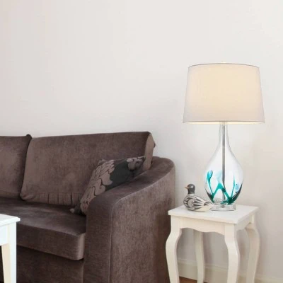 27" Glass Contemporary Table Lamp Turquoise - Cal Lighting 1 27" Glass Contemporary Table Lamp Turquoise - Cal Lighting