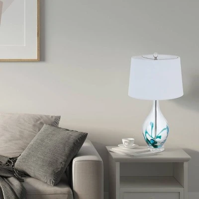 27" Glass Contemporary Table Lamp Turquoise - Cal Lighting 2 27" Glass Contemporary Table Lamp Turquoise - Cal Lighting - Image 2