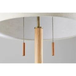 Madeline Table Lamp Natural Rubberwood Antique Brass - Adesso