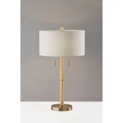 Madeline Table Lamp Natural Rubberwood Antique Brass - Adesso -Deals A Radiant Den Store unnamed file 3571