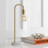 JONATHAN Y 20.5" Metal/Marble Minimalist Glam Pipe Table Lamp (Includes LED Light Bulb) Brass - Jonathan Y