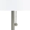 19" Metal Stick Table Lamp with Pull Chain Silver - Cresswell Lighting