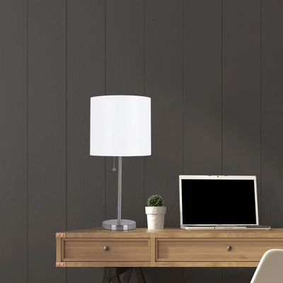 19" Metal Stick Table Lamp with Pull Chain Silver - Cresswell Lighting 6 19" Metal Stick Table Lamp with Pull Chain Silver - Cresswell Lighting - Image 6