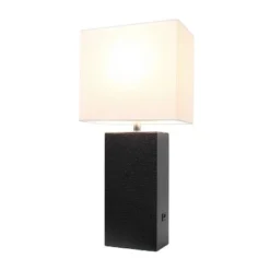 Leather Table Lamp with Fabric Shade Black - Elegant Designs 15 Leather Table Lamp with Fabric Shade Black - Elegant Designs -Deals A Radiant Den Store unnamed file 3675