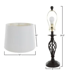 Set of 2 Table Lamps Spiral Cage Design (Includes LED Light Bulb) - Yorkshire Home