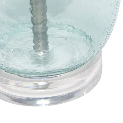 Glass Table Lamp with White Drum Shade Blue - Lalia Home 2 Glass Table Lamp with White Drum Shade Blue - Lalia Home - Image 2
