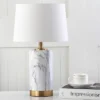 18.3" Clarabel Marble Table Lamp White/Black (Includes CFL Light Bulb) - Safavieh