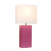 21" Monaco Avenue Modern Leather Table Lamp Hot Pink - Elegant Designs