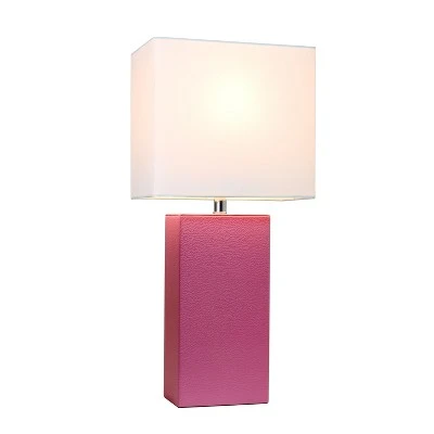 21" Monaco Avenue Modern Leather Table Lamp Hot Pink - Elegant Designs 1 21" Monaco Avenue Modern Leather Table Lamp Hot Pink - Elegant Designs