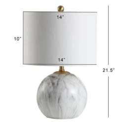 JONATHAN Y 21.5" Luna Faux Marble Resin Table Lamp (Includes LED Light Bulb) White - JONATHAN Y -Deals A Radiant Den Store unnamed file 3713