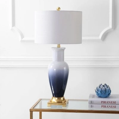 JONATHAN Y 31.5" Ceramic Dip Dye Table Lamp (Includes Energy Efficient Light Bulb) - JONATHAN Y Blue 1 JONATHAN Y 31.5" Ceramic Dip Dye Table Lamp (Includes Energy Efficient Light Bulb) - JONATHAN Y Blue