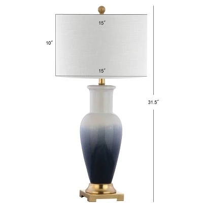 JONATHAN Y 31.5" Ceramic Dip Dye Table Lamp (Includes Energy Efficient Light Bulb) - JONATHAN Y Blue 2 JONATHAN Y 31.5" Ceramic Dip Dye Table Lamp (Includes Energy Efficient Light Bulb) - JONATHAN Y Blue - Image 2